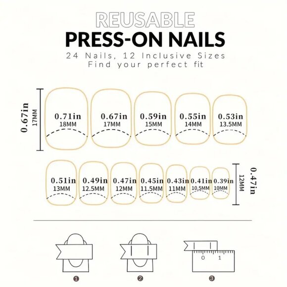 24 Piece Chic, Glossy Burgundy Square Press On Nails - Picture 3 of 4